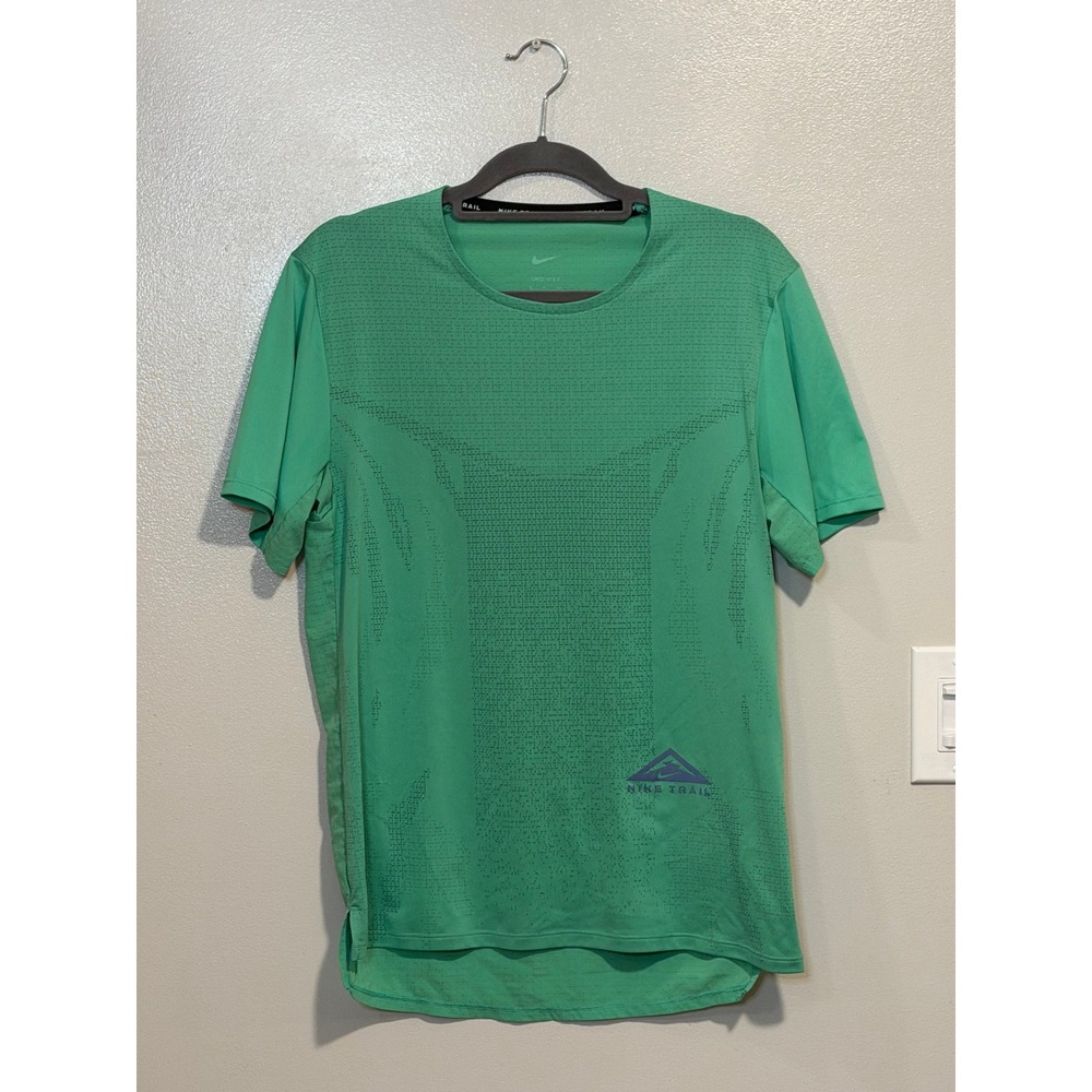 Nike Trail Dri-FIT Green Perforated Mesh Running Shirt Women S Gorpecore Hike